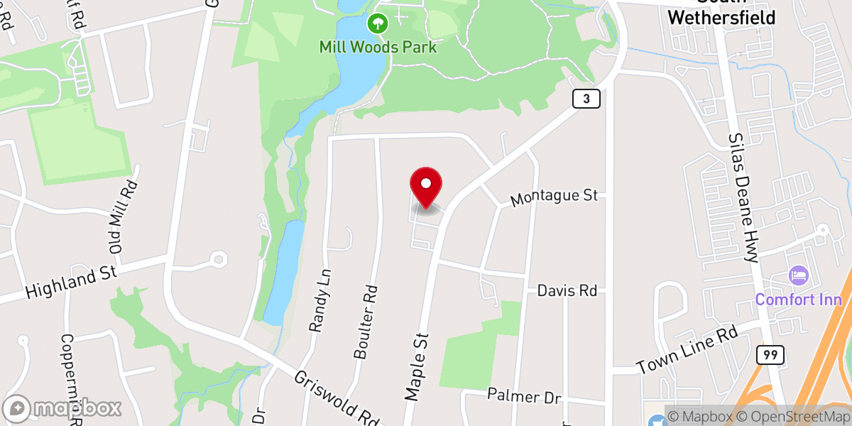 Map showing location of Wethersfield Evangelical Free Church