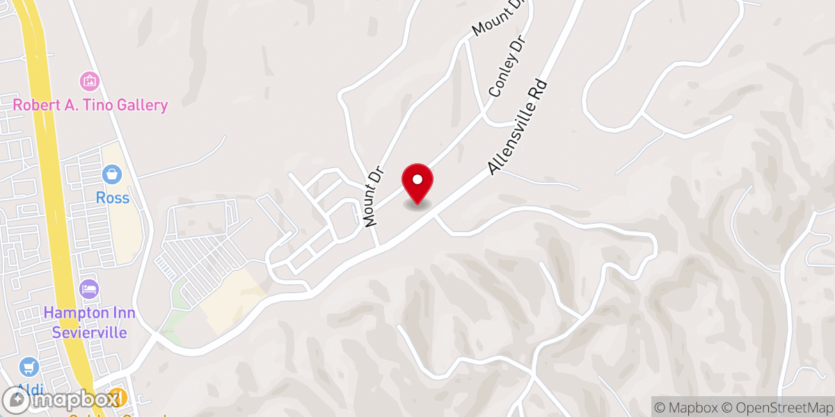 Map showing location of Parkway Baptist Church