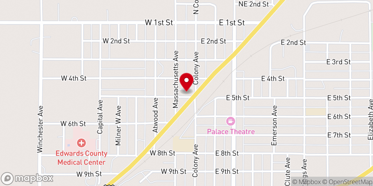 Map showing location of Assembly of God