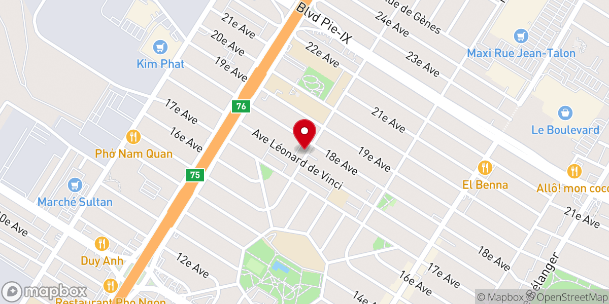 Map showing location of Turkish Islamic Centre of Quebec