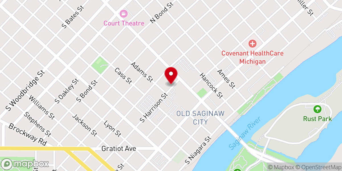 Map showing location of First Presbyterian Church