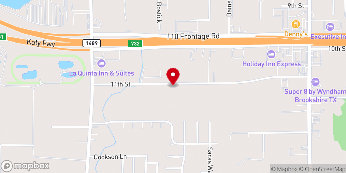 Map showing location of Brookshire Community Church