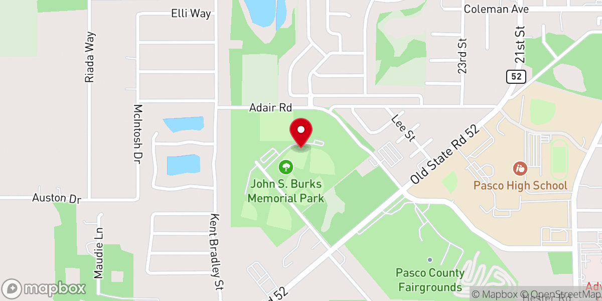 Map showing location of Dade City Little League