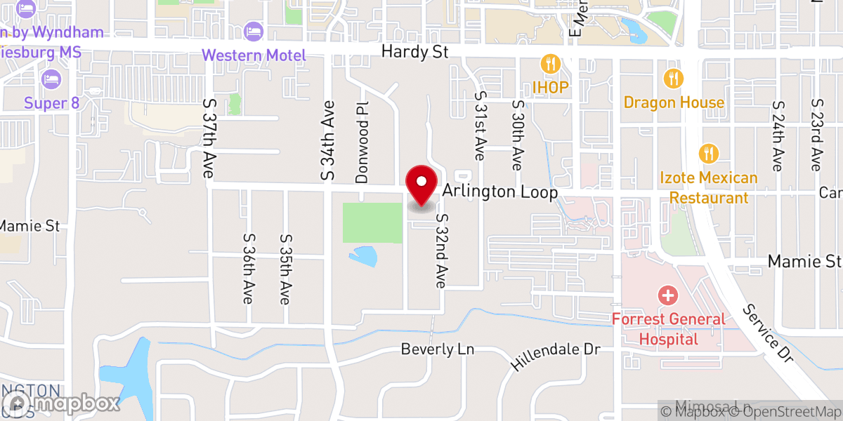 Map showing location of University Baptist Church