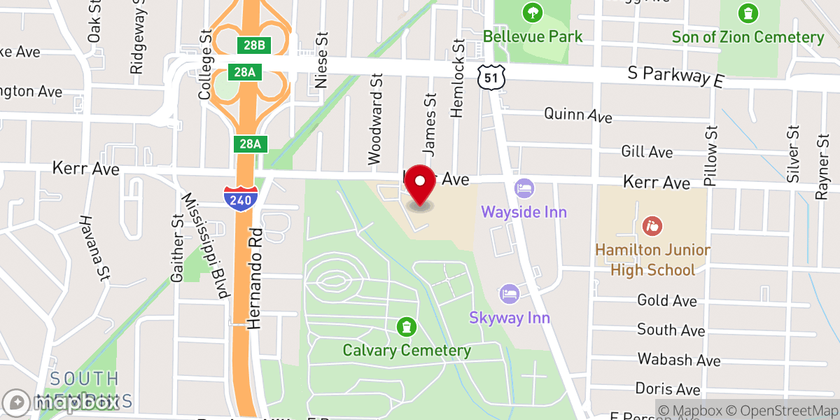 Map showing location of St. Augustine Catholic Church