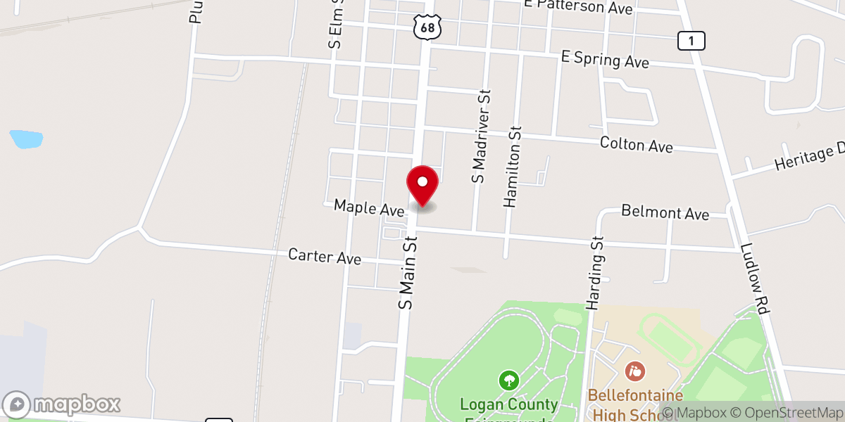 Map showing location of United Way of Logan County