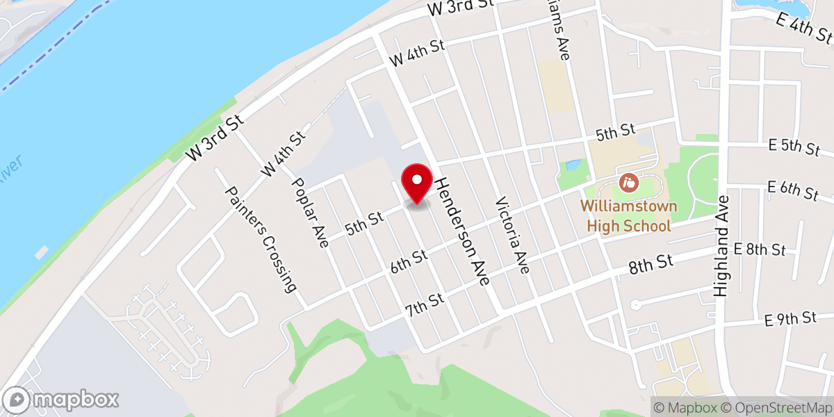 Map showing location of Riverside Church of Christ