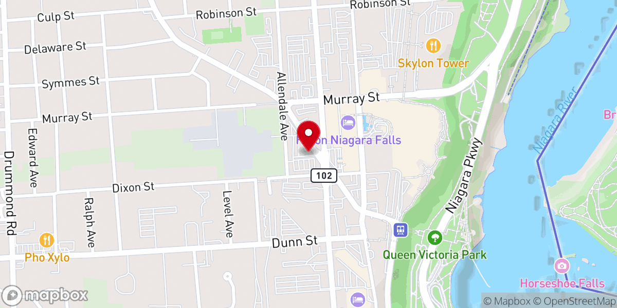 Map showing location of Chabad Lubavitch Niagara