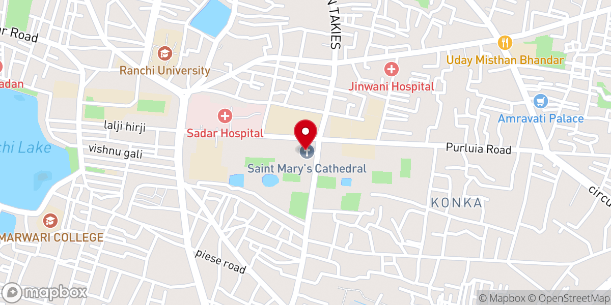 Map showing location of St. Mary's Immaculate Conception Cathedral