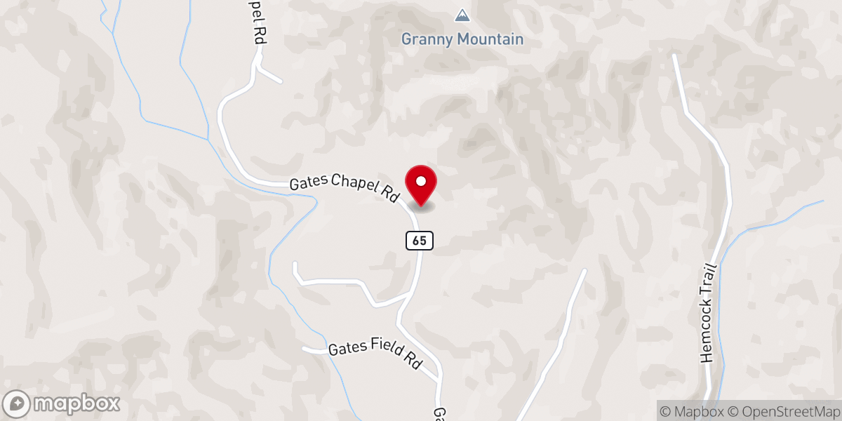 Map showing location of Gates Chapel United Methodist Church