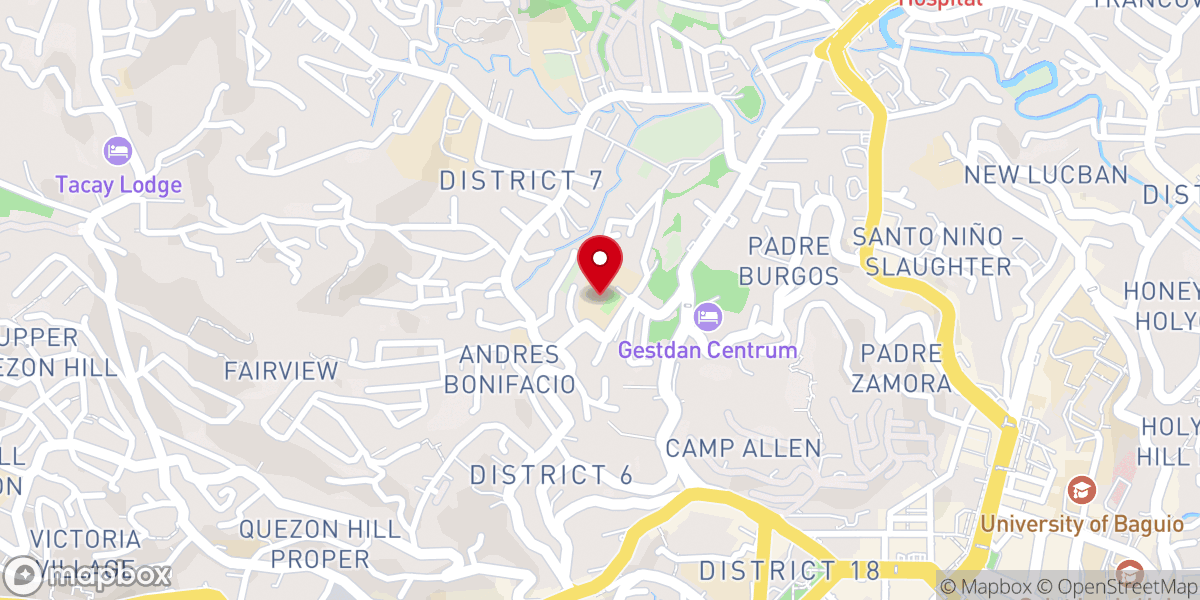 Map showing location of Baguio Benguet Baptist Church (BABBCA)