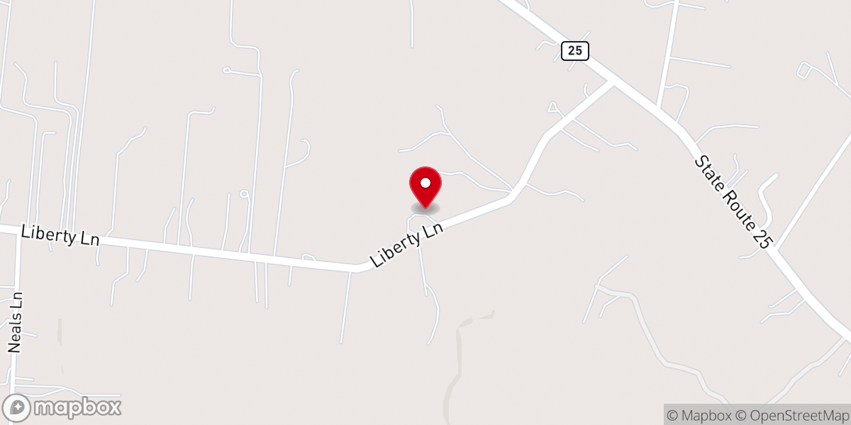 Map showing location of Liberty United Methodist Church