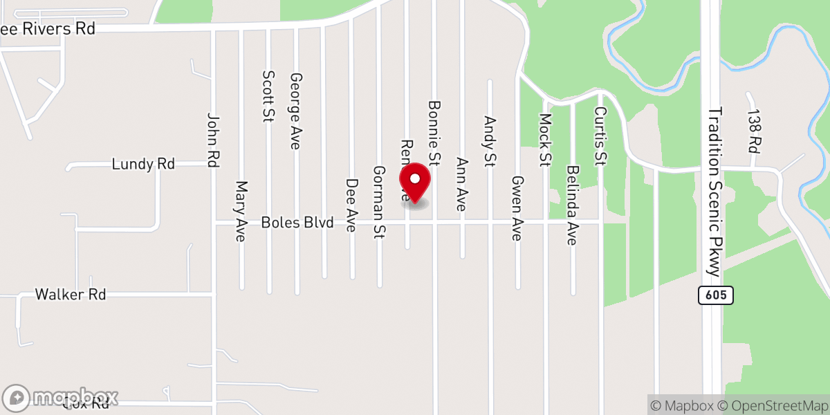 Map showing location of Biloxi River Baptist Church