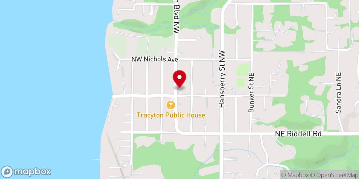Map showing location of Tracyton