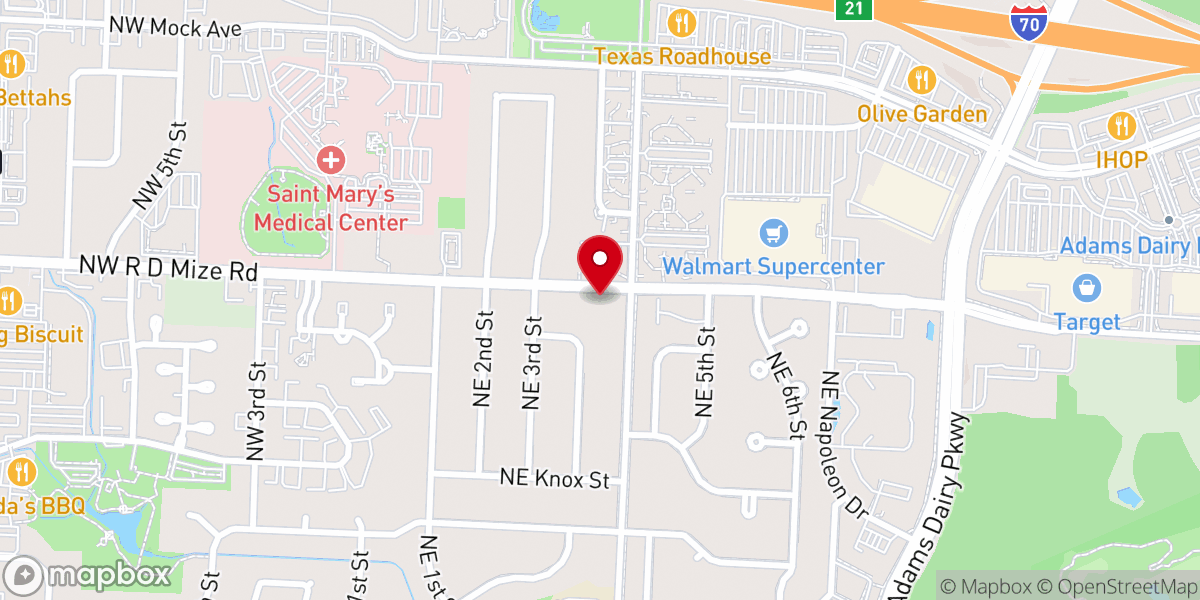 Map showing location of Church of Christ
