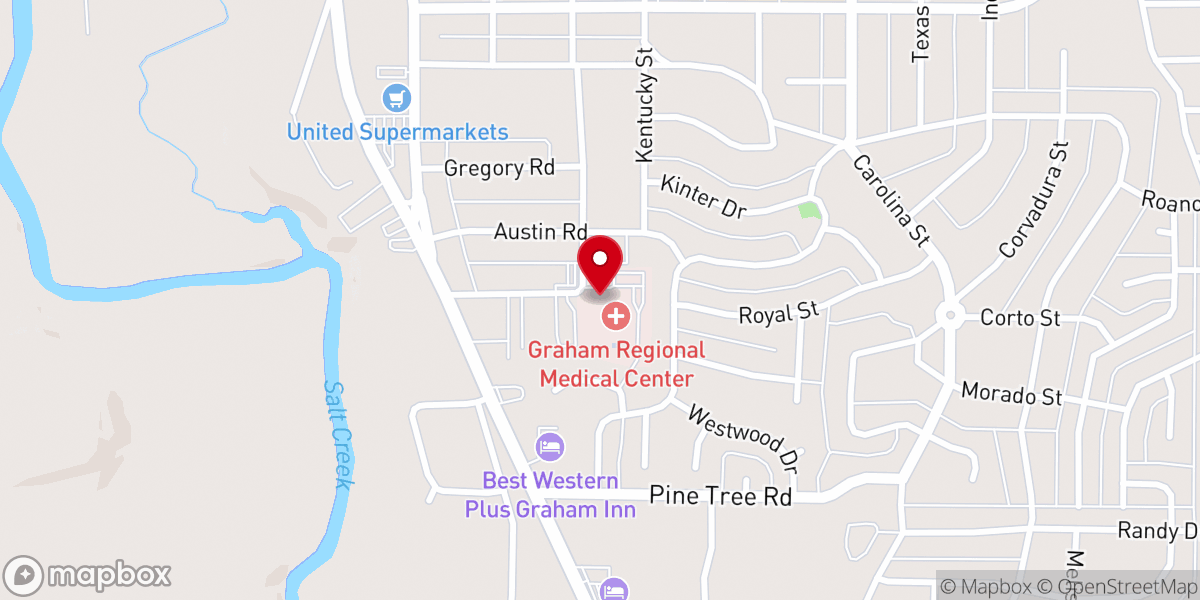 Map showing location of Graham Regional Medical Center