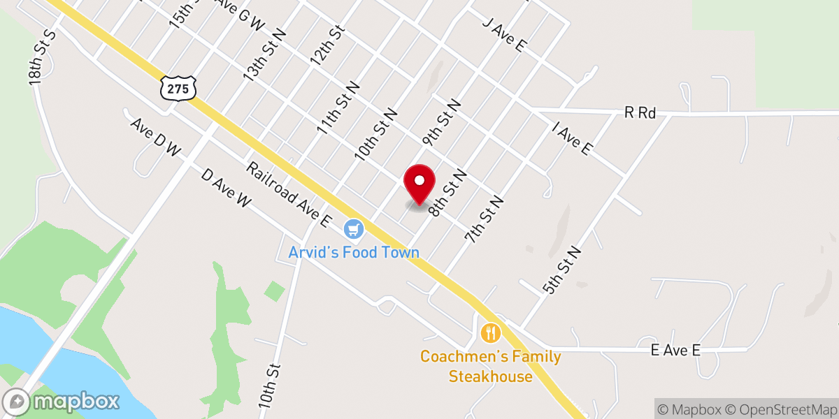 Map showing location of Christ Lutheran Church