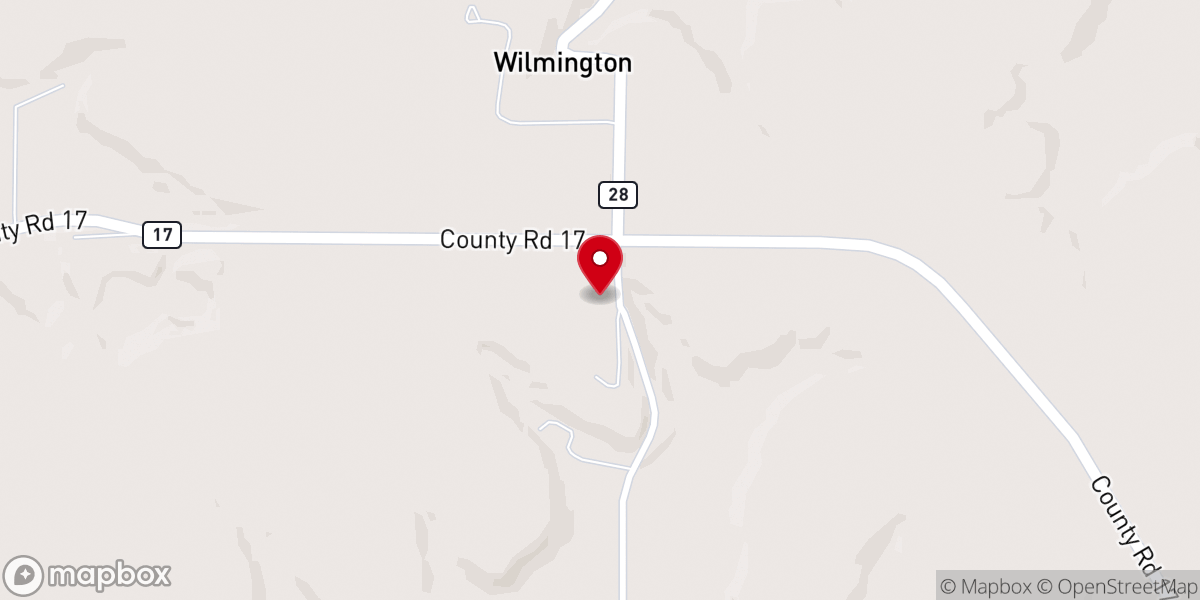 Map showing location of Wilmington Lutheran Church
