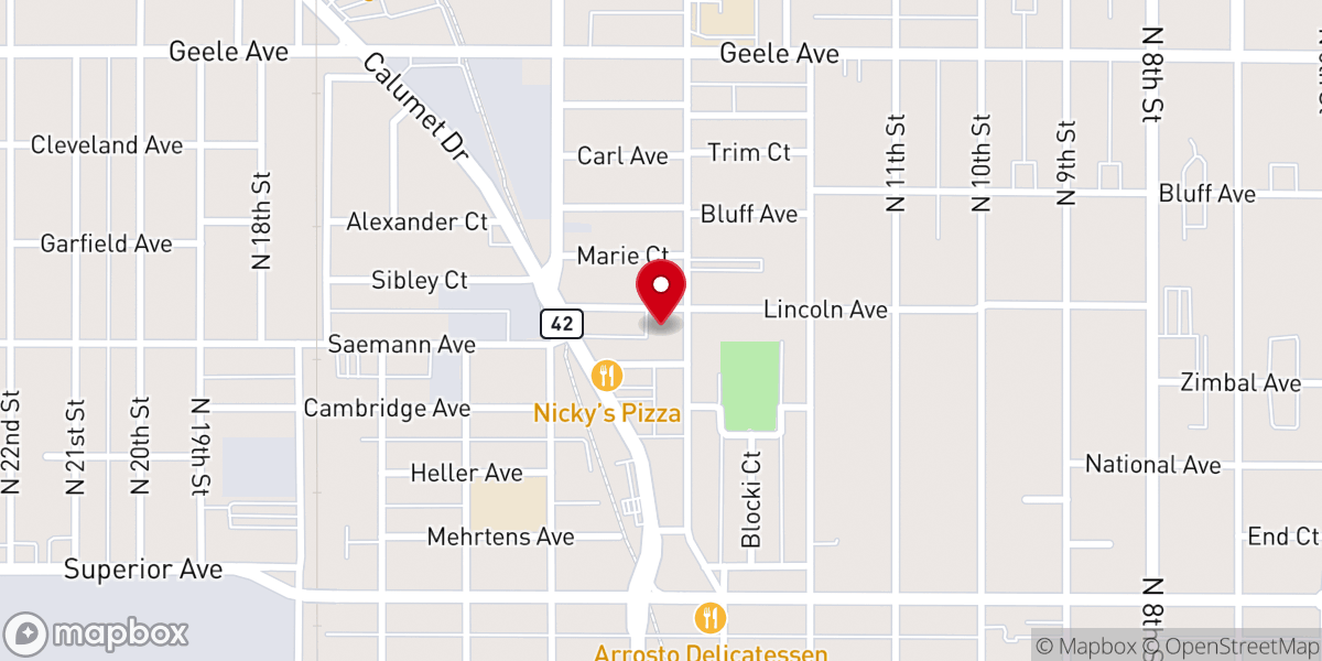 Map showing location of St Paul Lutheran Church