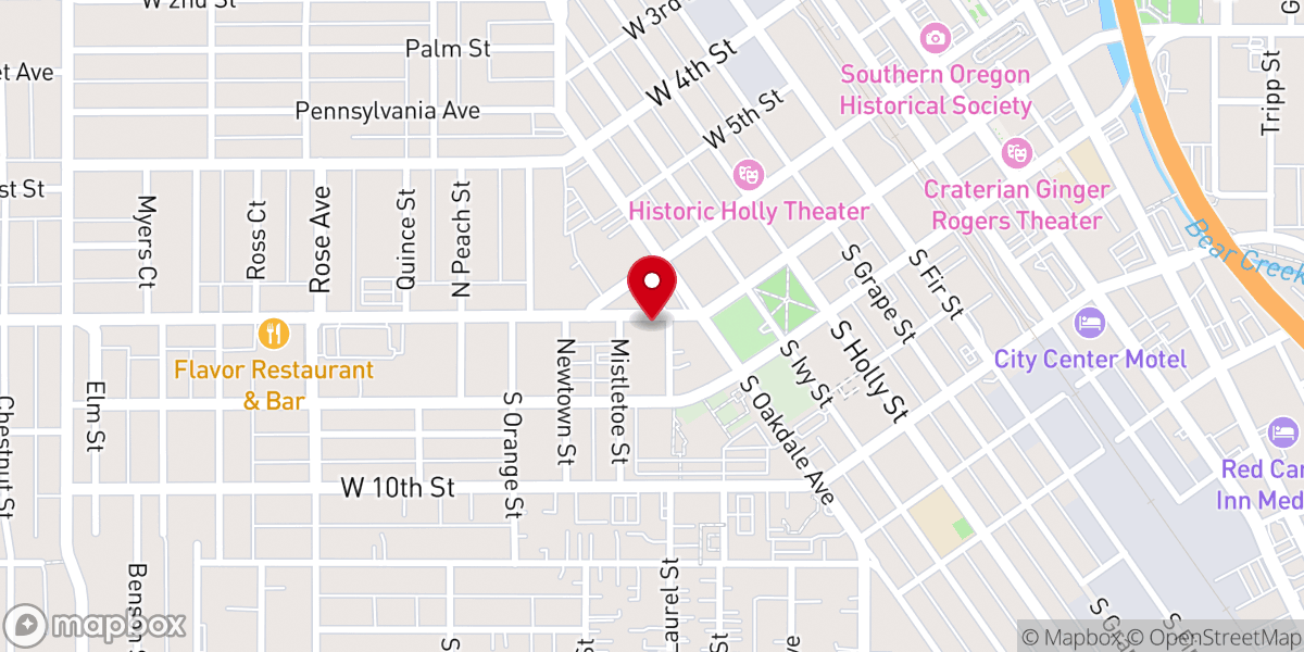 Map showing location of Medford First United Methodist Church