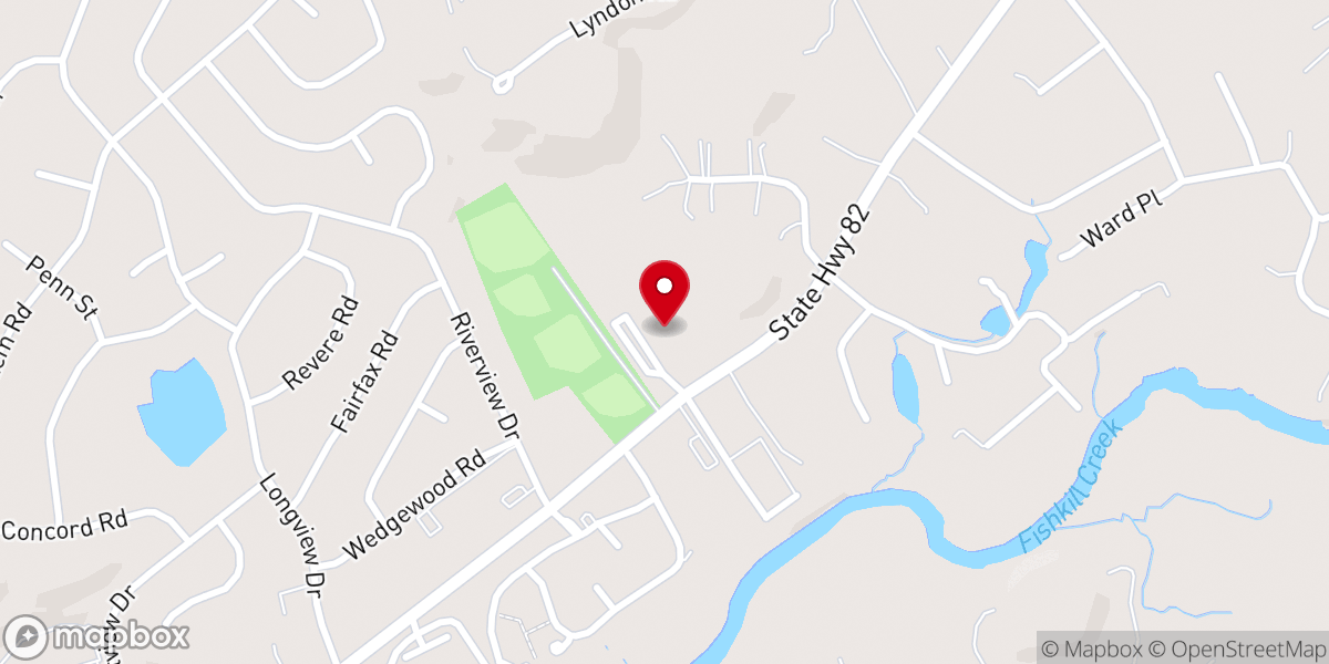 Map showing location of Fishkill Baptist Church
