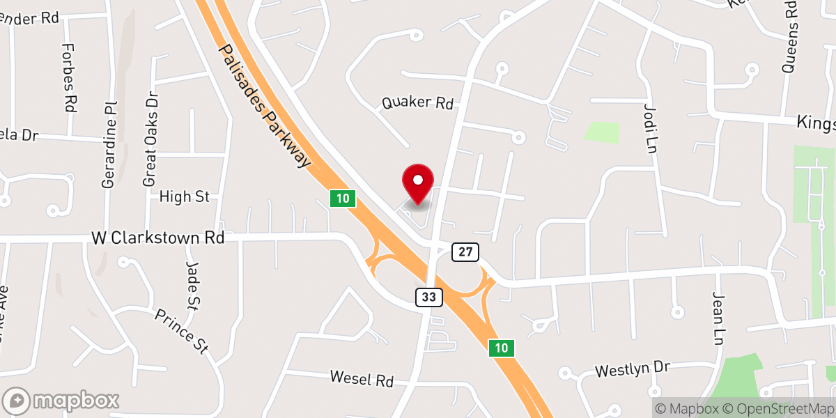 Map showing location of Congregation Shir Shalom