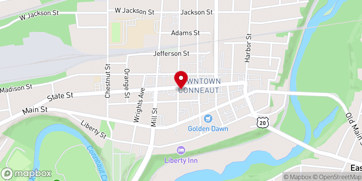 Map showing location of Heavenly Creamery
