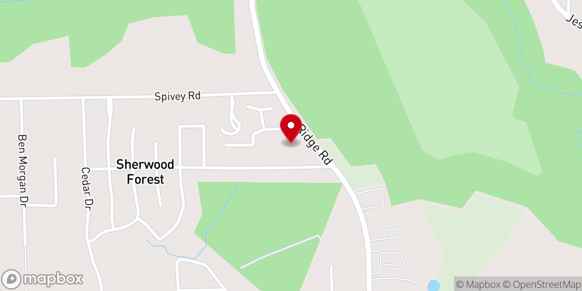 Map showing location of Woodland Church