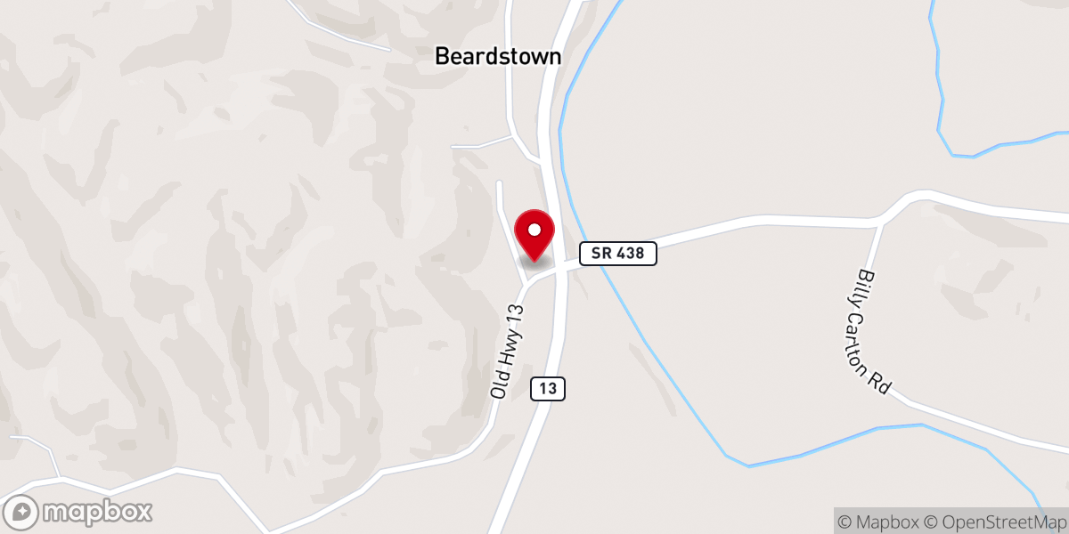 Map showing location of Beardstown Church of Christ