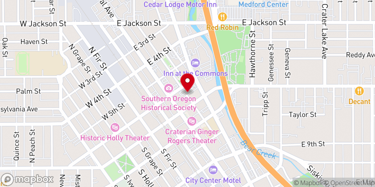 Map showing location of Jackson County Baptist Church