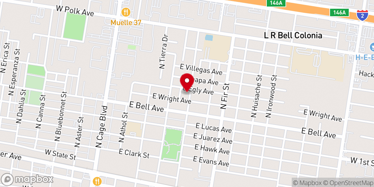 Map showing location of Alianza Cristiana y Misionera de Pharr