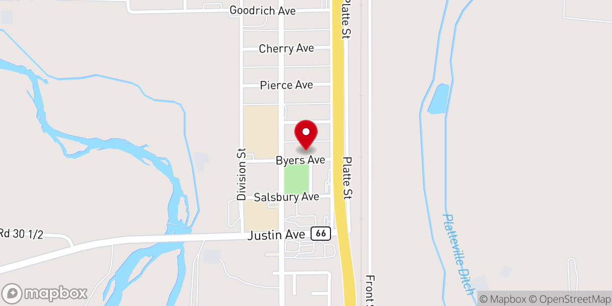 Map showing location of St John Lutheran Church