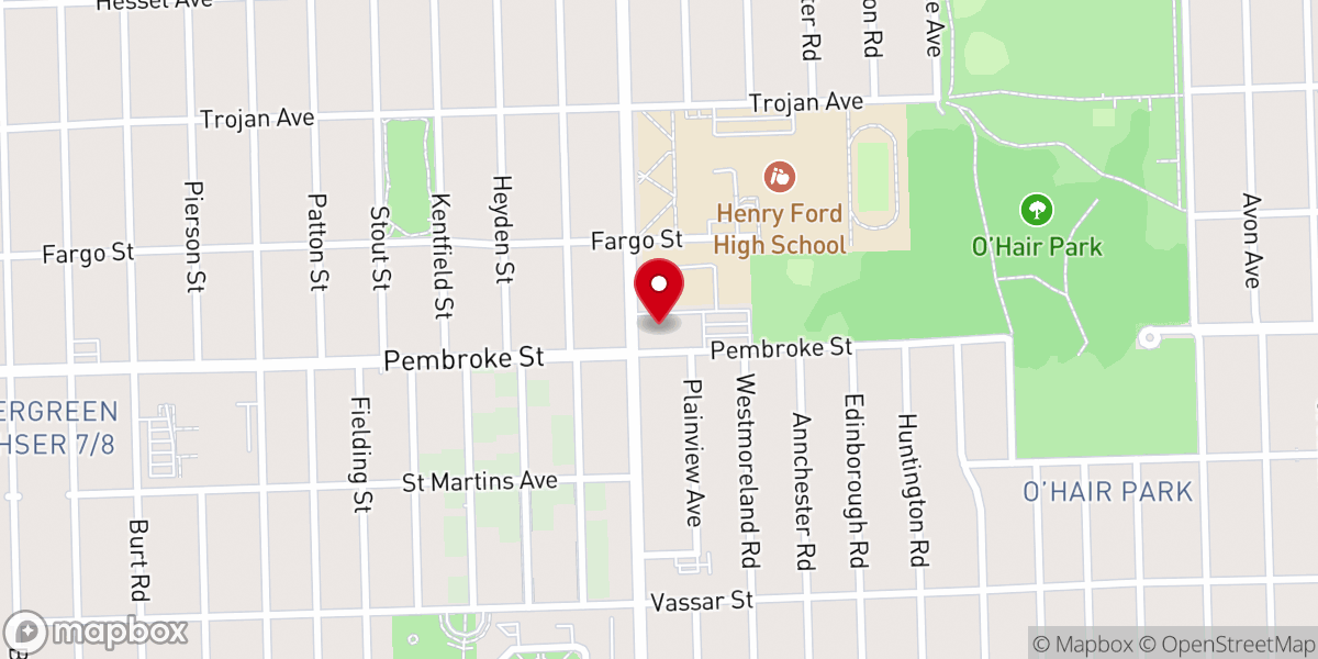 Map showing location of Corpus Christi Catholic Church