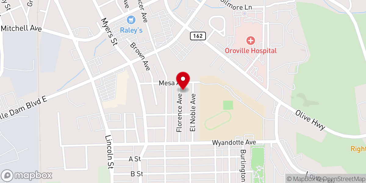 Map showing location of Oro-Vista Baptist Church