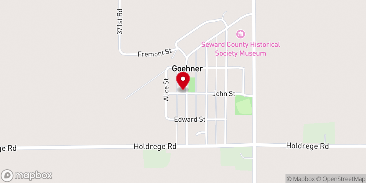 Map showing location of Goehner