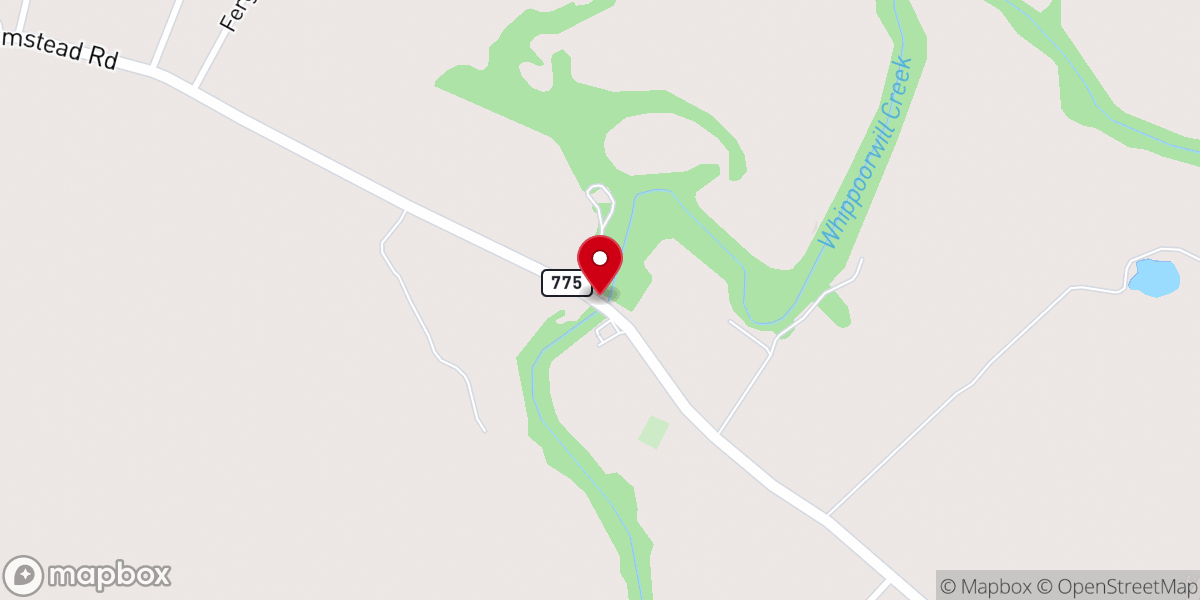 Map showing location of Olmstead Baptist Church