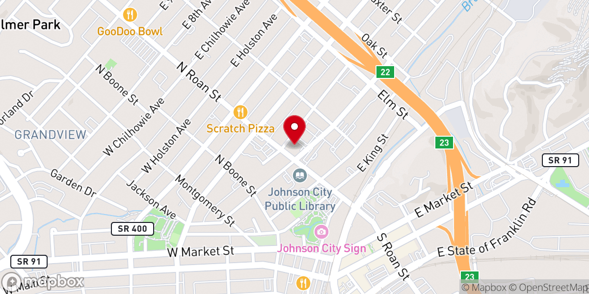 Map showing location of St John's Episcopal Church