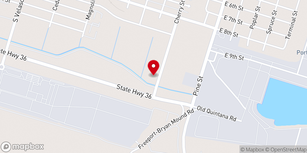 Map showing location of Port Freeport