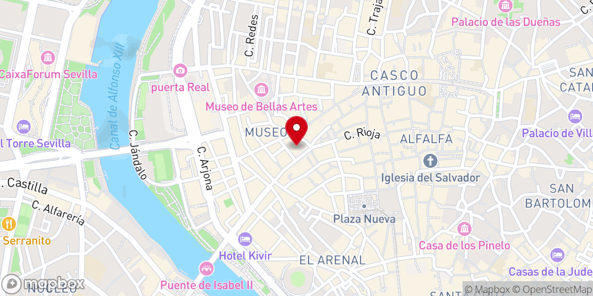 Map showing location of Real Parroquia de Santa María Magdalena, de Sevilla