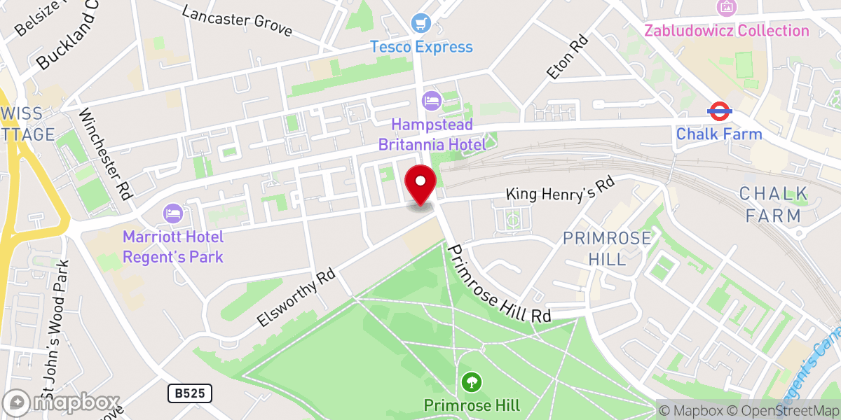 Map showing location of St Mary’s Church, Primrose Hill