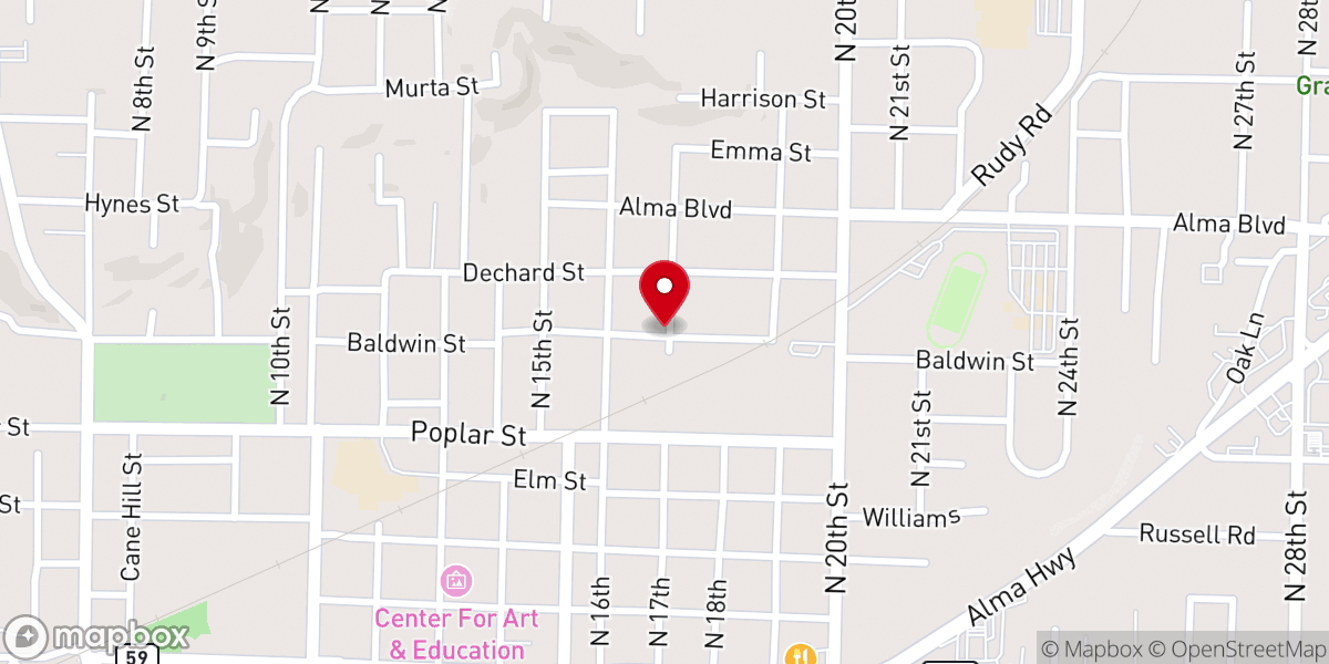 Map showing location of Family Worship Center