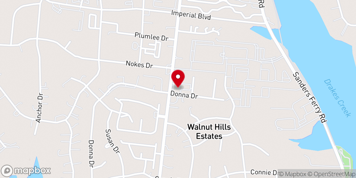 Map showing location of First Assembly of God Church