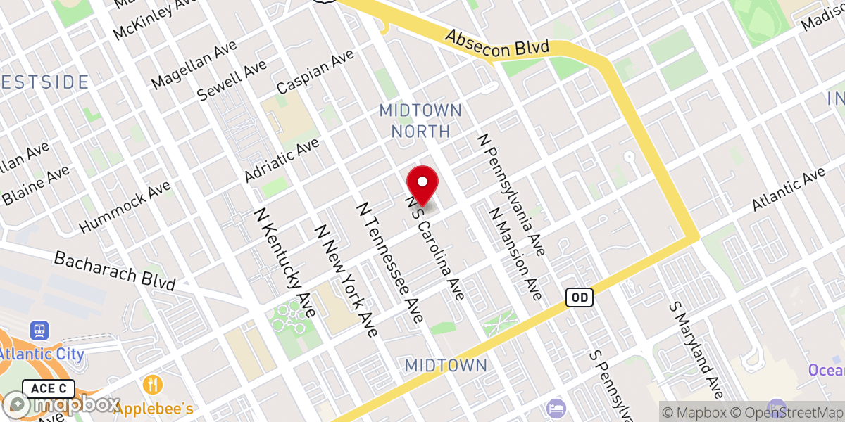 Map showing location of Harvest Tabernacle