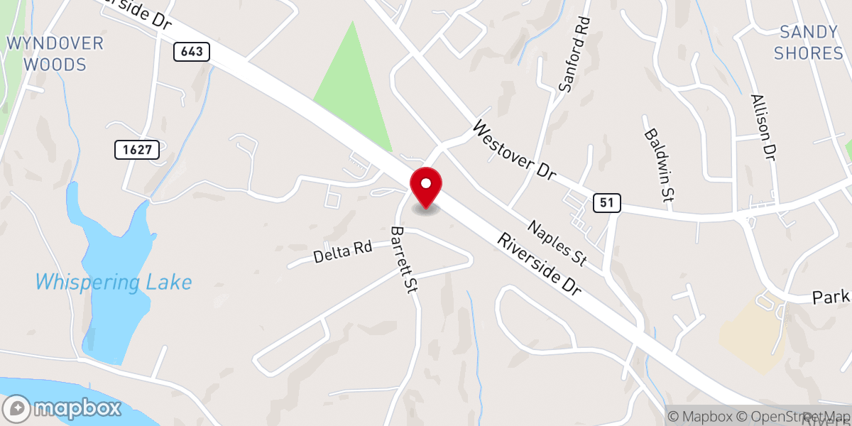 Map showing location of Jones Chapel Missionary Baptist Church