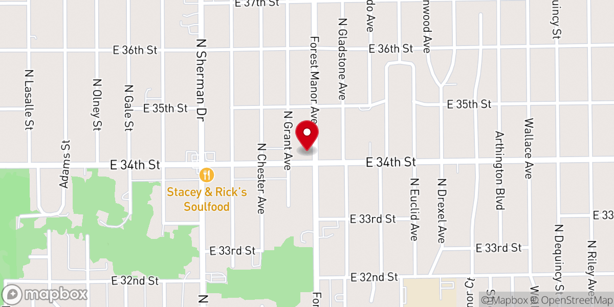 Map showing location of Forest Manor United Methodist Church