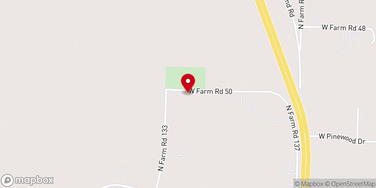 Map showing location of Robberson Prairie Baptist Church