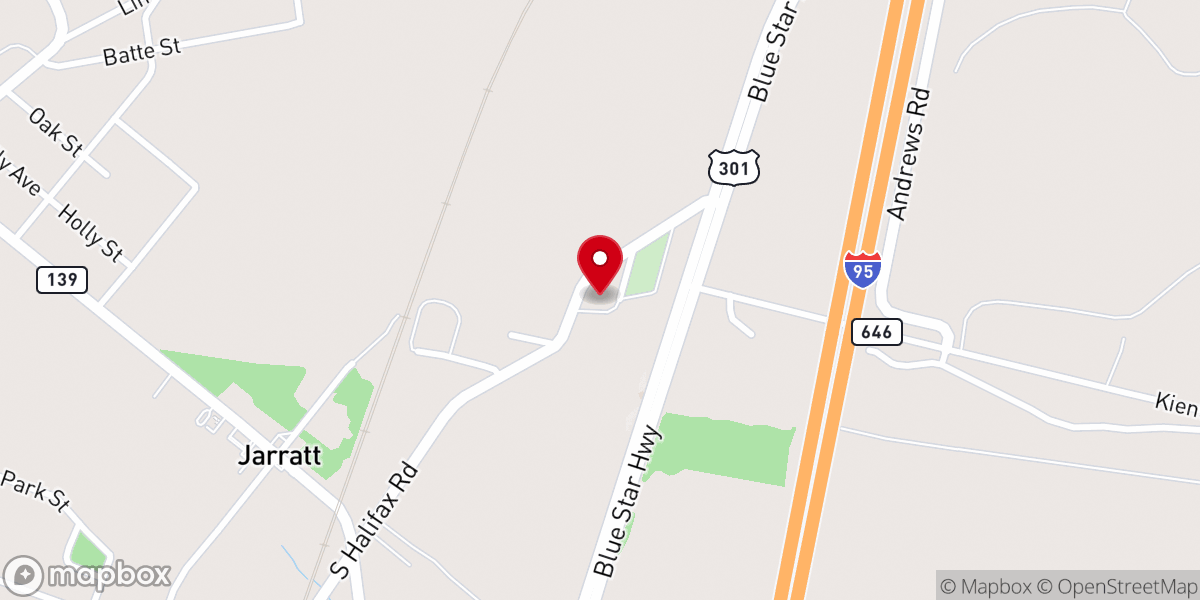 Map showing location of High Hills Baptist Church