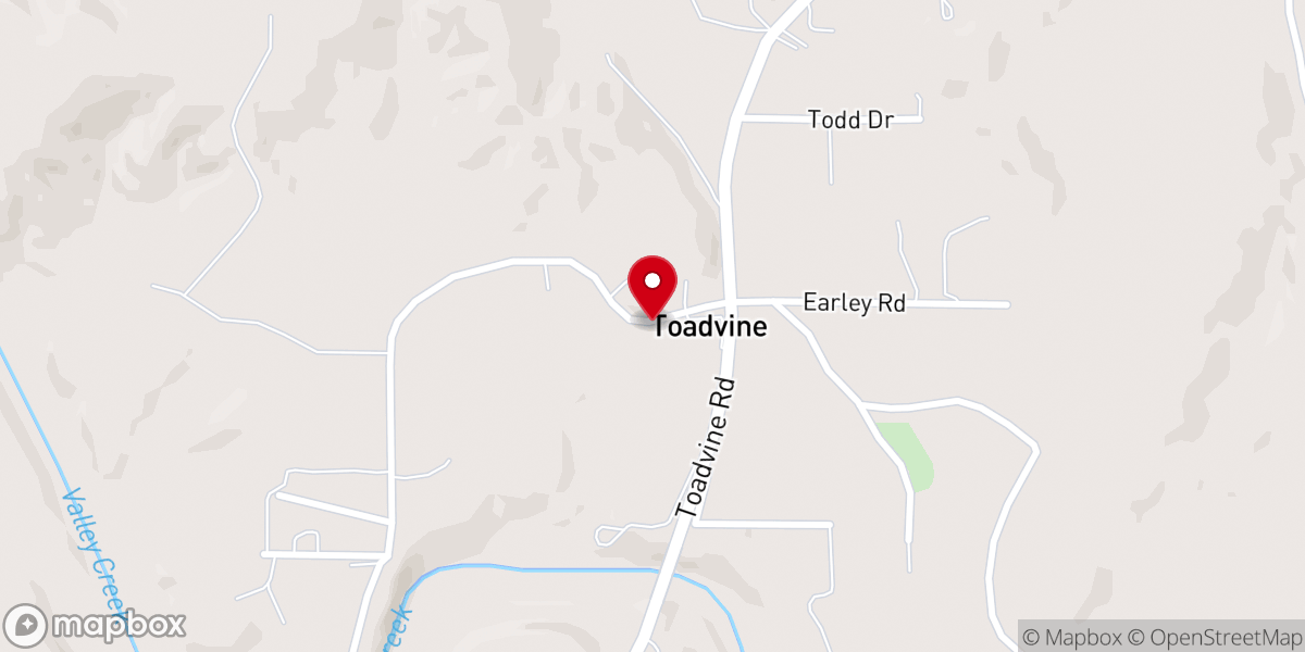 Map showing location of Toadvine Church