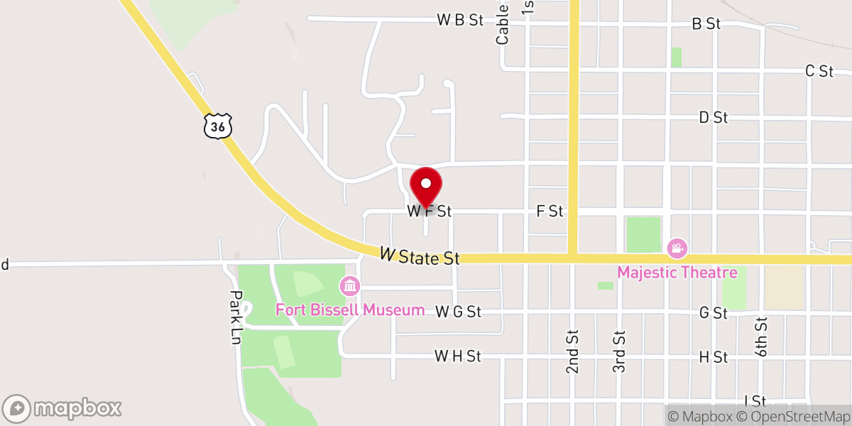 Map showing location of Grace Baptist Church
