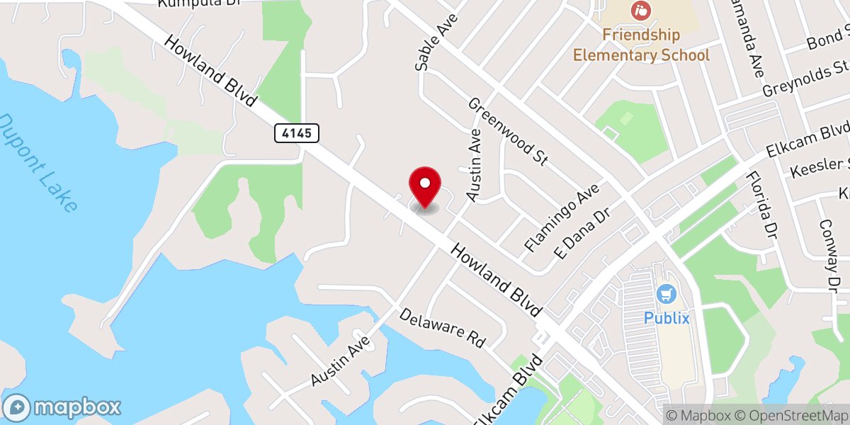 Map showing location of Deltona Presbyterian Church